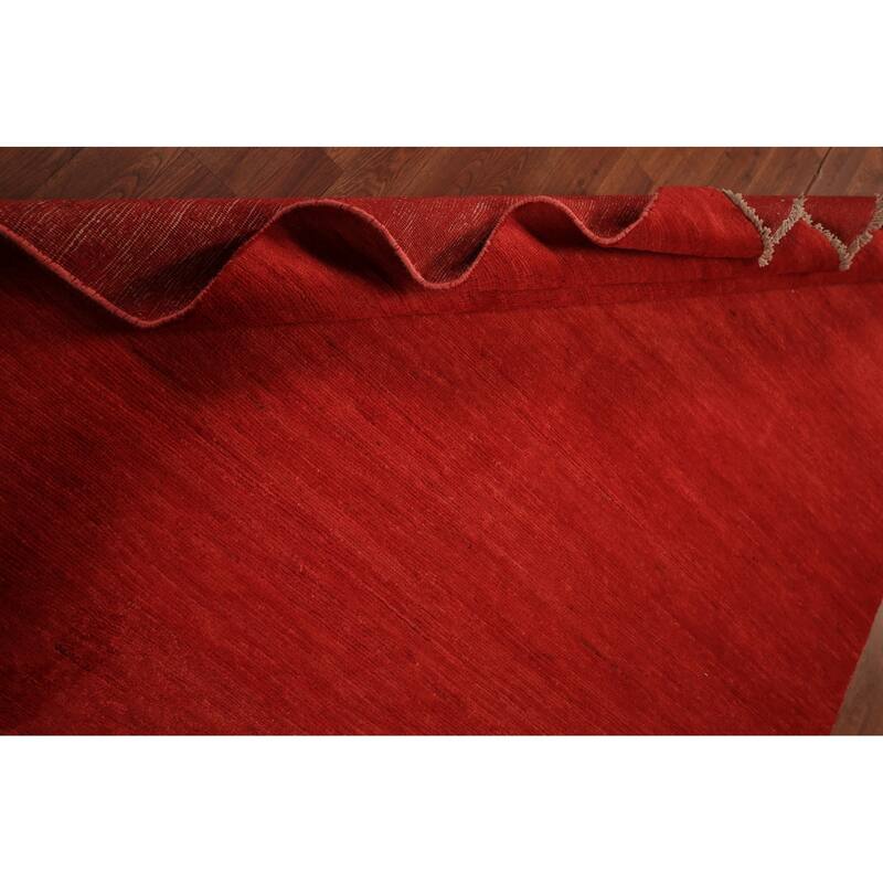Modern Red Gabbeh Oriental Area Rug Handmade Wool Carpet - 5'5" x 7'5"