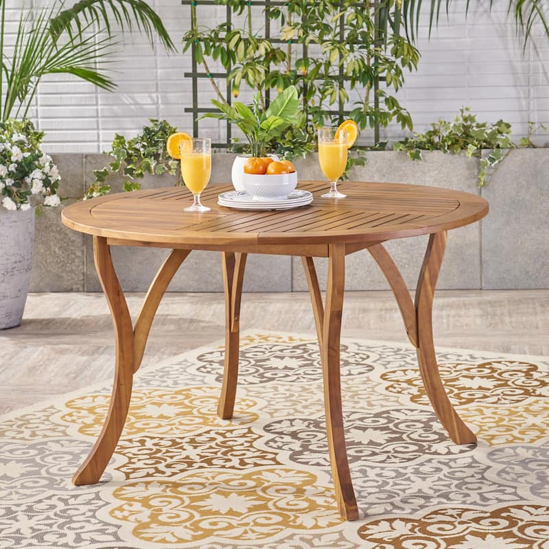Hermosa Outdoor 47" Round Dining Table by Christopher Knight Home - 30"H x 47.25"W x 47.25"D - Teak