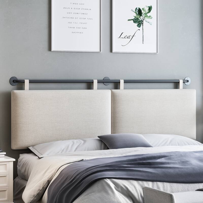 Wayna Wall Mount Upholstered Headboard,Flat Headboard, Quick Install