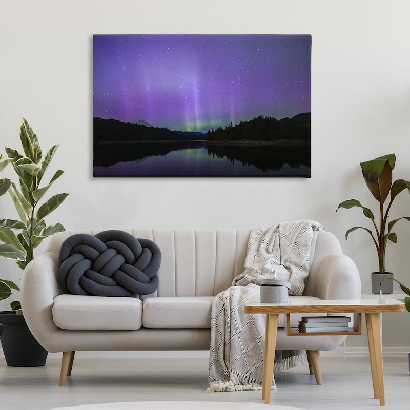 Stupell Luminous Purple Northern Lights Canvas Wall Art Design By Nancy Crowell
