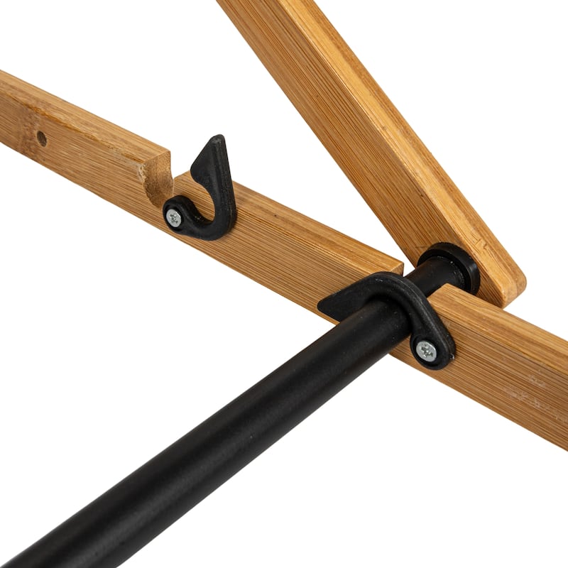 Household Essentials Bamboo Adjustable Folding Clothes Drying Rack with 16 Metal Dowels - 23.8"L x 19.3"W x 57.0"H