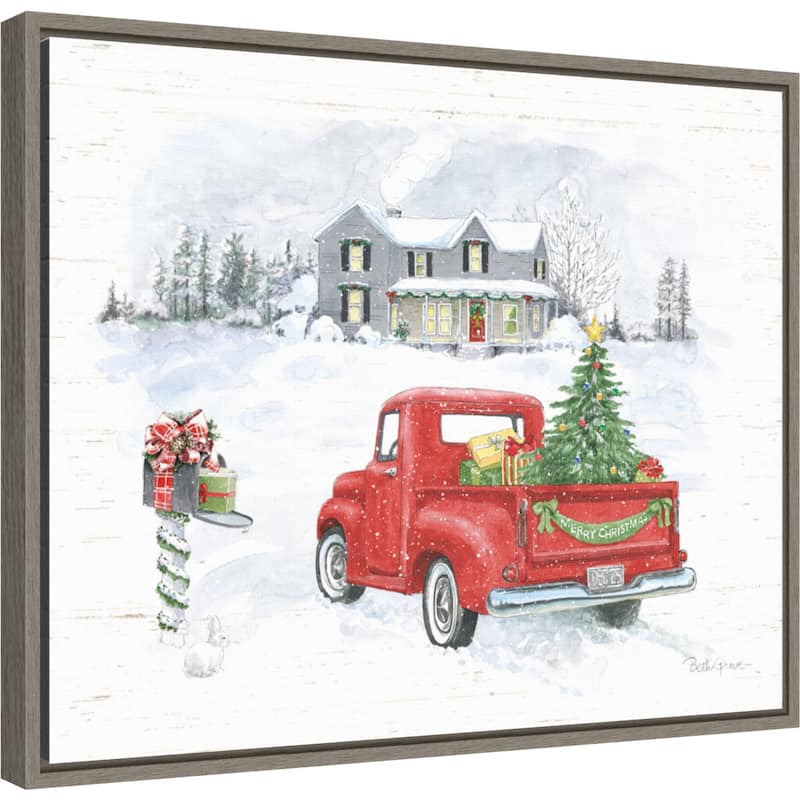 Farmhouse Holidays VI Truck by Beth Grove Framed Canvas Wall Art