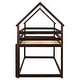 preview thumbnail 9 of 27, Modern Twin over Twin Loft Bed with Roof Design, Safety Guardrail, Ladder