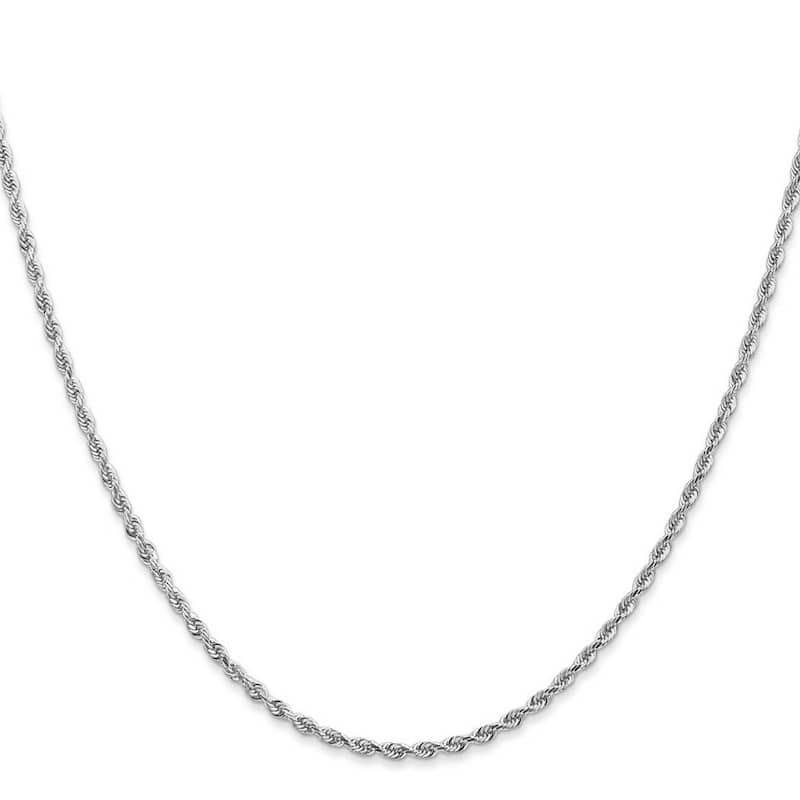 Curata 14k White Gold 10" 2.0mm Diamond Cut Quadruple Rope Chain Ankle Bracelet (Lobster-claw)