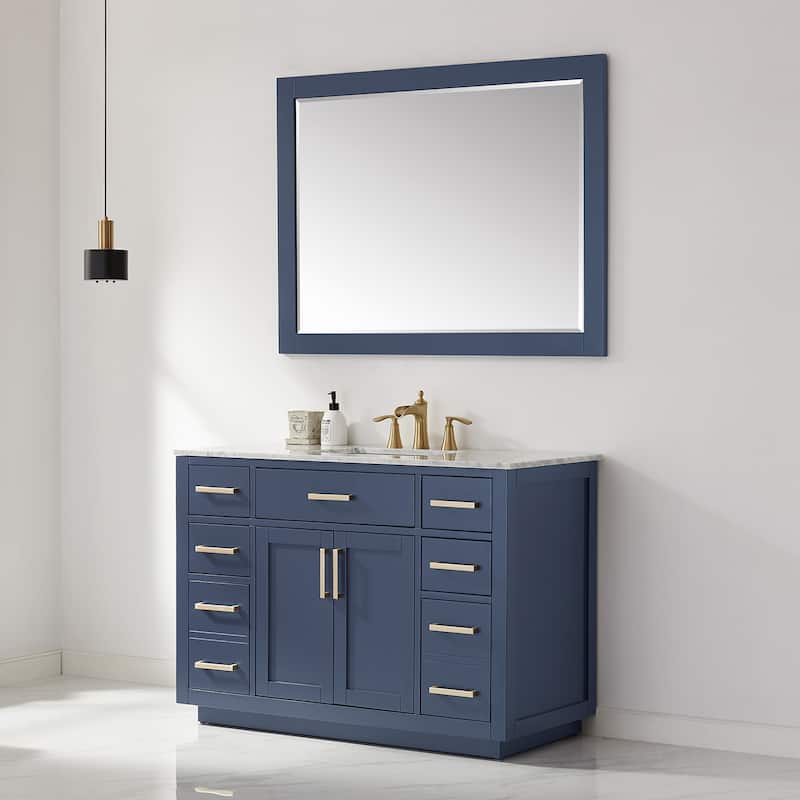 Altair Ivy Rectangular Bathroom Wood Framed Wall Mirror