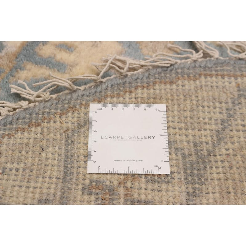 ECARPETGALLERY Hand-knotted Royal Oushak Light Denim Blue Wool Rug - 4'0 x 4'0