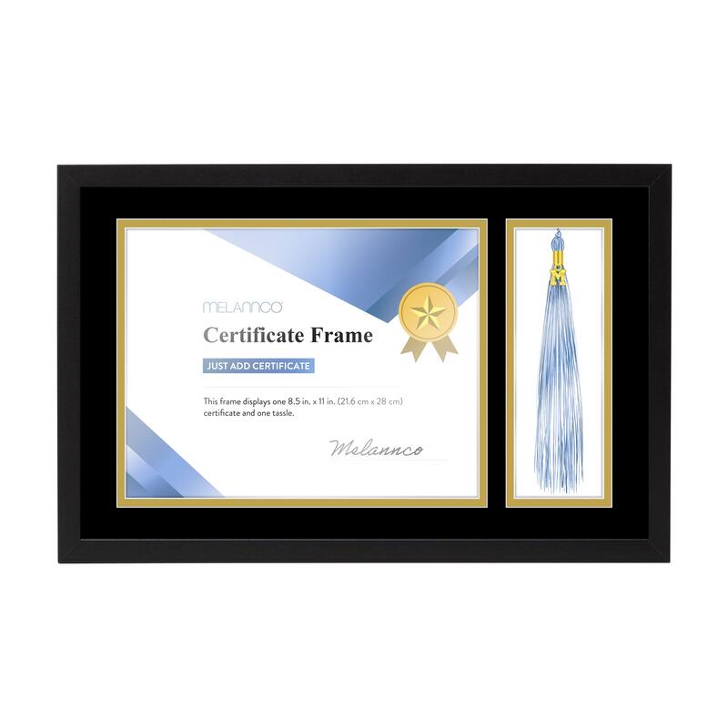 Melannco MDF Diploma Frame, 17X12 Inch, Black