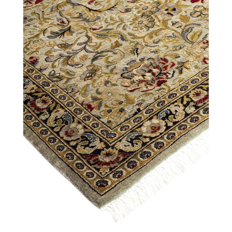 Overton Hand Knotted Wool Vintage Inspired Modern Contemporary Overdyed Ivory Runner Rug - 2' 6" x 8' 2"
