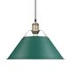 preview thumbnail 1 of 0, Yep by Golden Lighting Orwell 1-light 14in Pendant in Aged Brass and Pine Green shade - Large Pendant - 14"