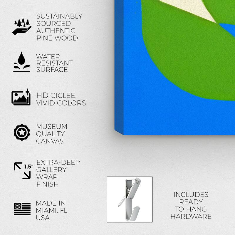 Wynwood Studio Canvas Abstract Shaped in Grass I Blue and Sapphire Blue Modern & Contemporary Wall Art Canvas Print