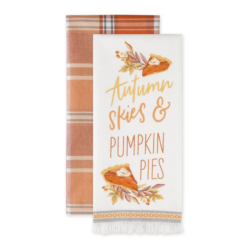 Autumn Pumpkins Printed Dishtowel (Set of 2)