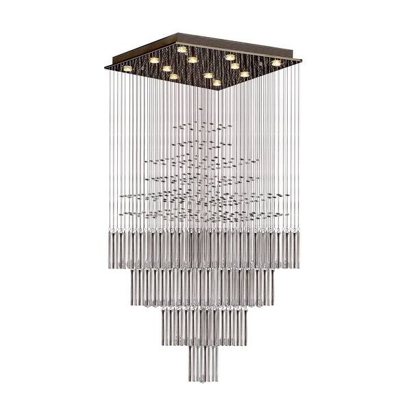 Modern Contemporary Rain Drop Chandelier Overstock 19548255 Brass gold chandelier crystal modern pendant lighting for dining room foyer raindrop linear light fixture for bedroom.
