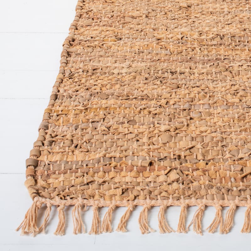 SAFAVIEH Vintage Leather Cindie Flatweave Rug with Fringe