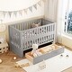 preview thumbnail 2 of 19, Convertible Crib/Full Size Bed with Drawers