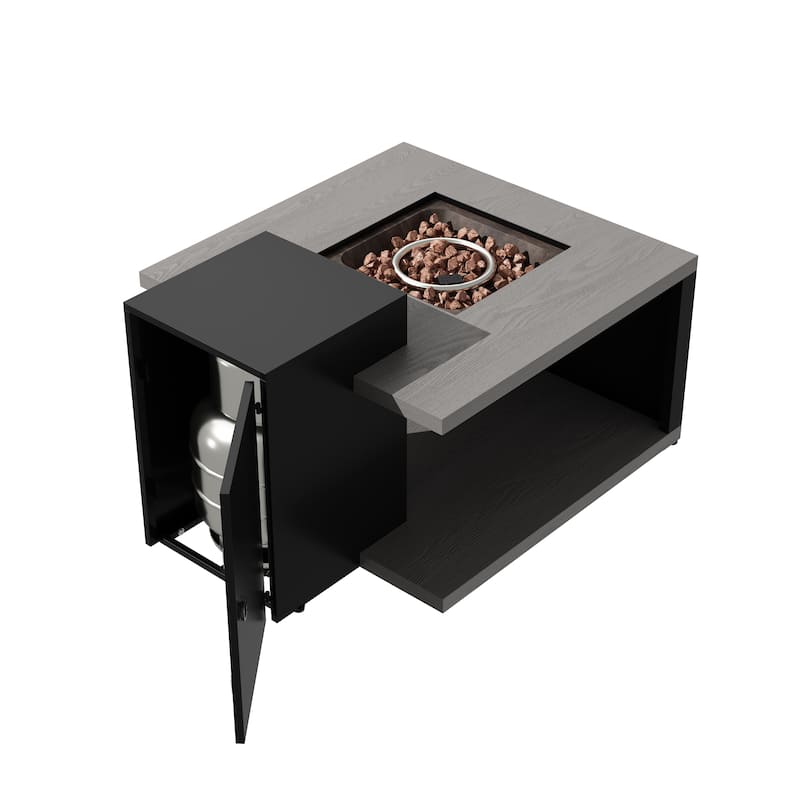 50,000 BTU Propane Fire Pit Table with Hidden Tank Storage, Outdoor Gas Fire Table with Zinc-Aluminum Top, Patio Fire Table