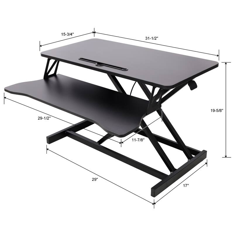 Anmytek Adjustable Height Standing Laptop Desk with Keyboard Tray Black