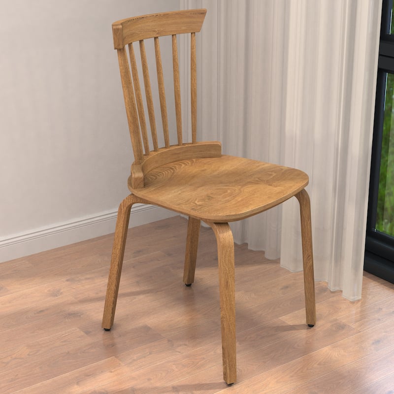 Dining Chairs Set of 2, Farmhouse Wooden Spindle Back Kitchen Chairs Solid Wood Slat Back Windsor Chair (Set of 2)