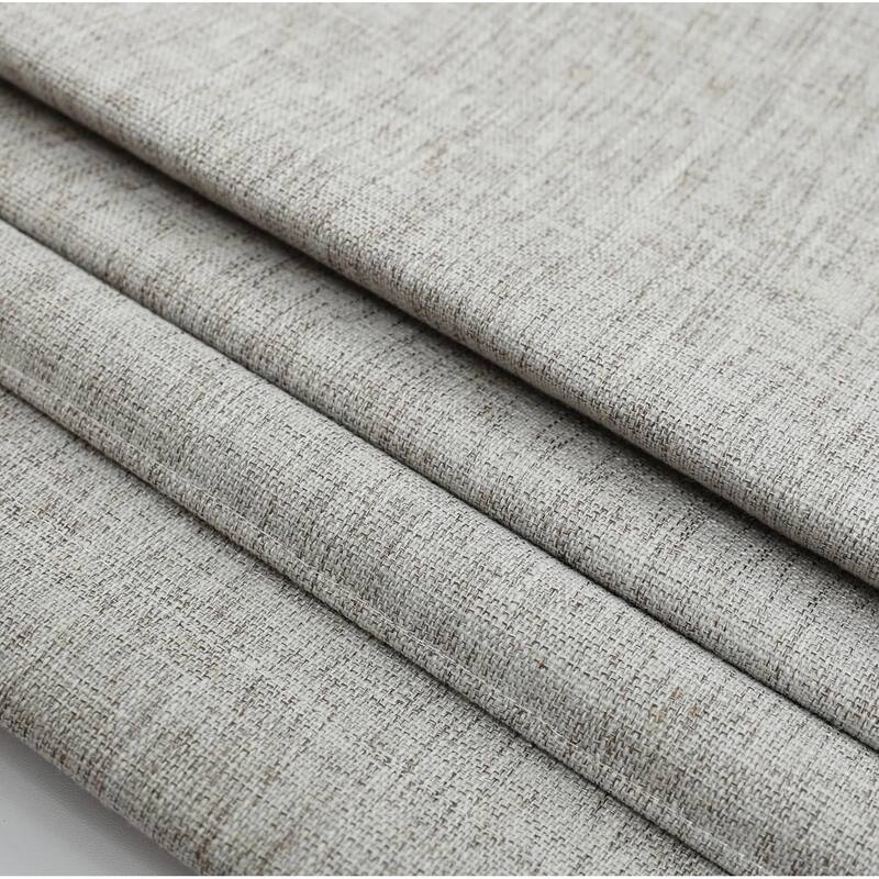 100% Blackout Roman Shade Belgian Linen Look Polyester Fabric