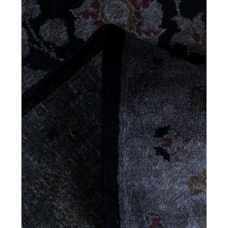 Overdyed One-of-a-Kind Hand-Knotted Area Rug - Black - 2' 7" x 10' 6"