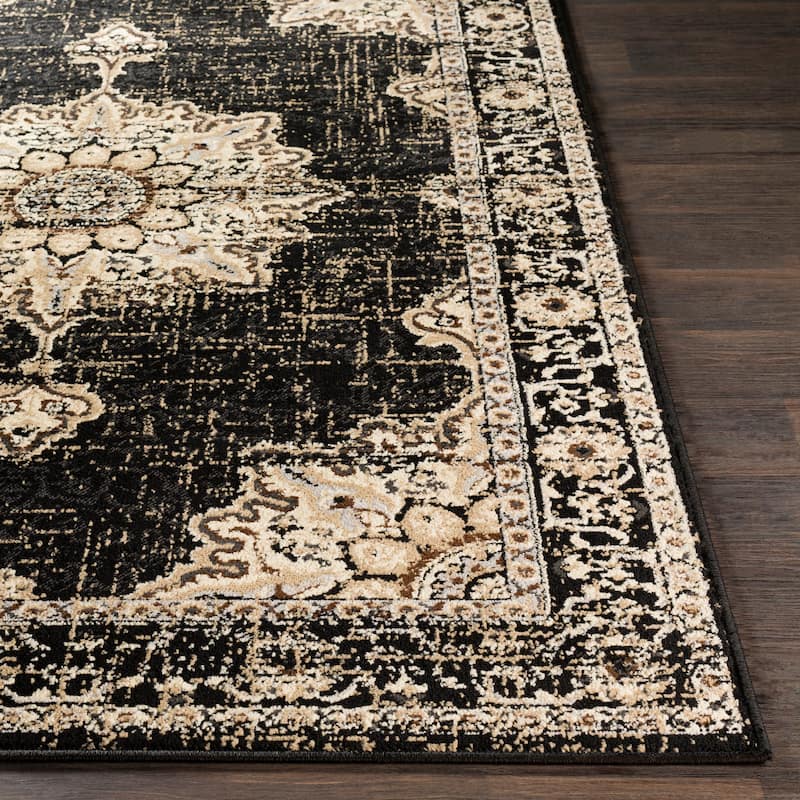 Sheridan Traditional Black Area Rug - 7' 9" x 11' 2"