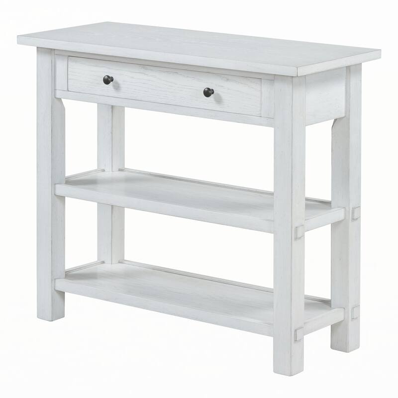 Entryway Table with Storage(Antique White)