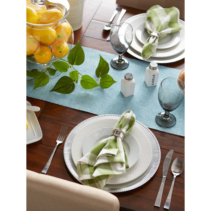 DII Mineral Eco-Friendly Chambray Fine Ribbed Table Runner 13x72 inches