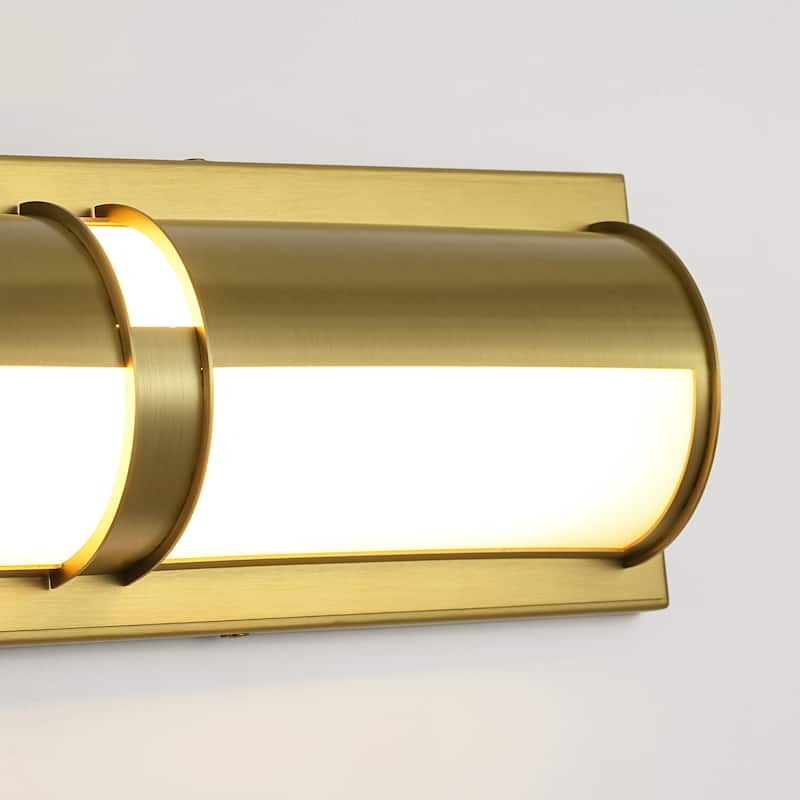 26" Modern Black/Gold LED Wall Sconce - 11W 3000K Warm Light, Linear Fixture for Bedroom & Hallway