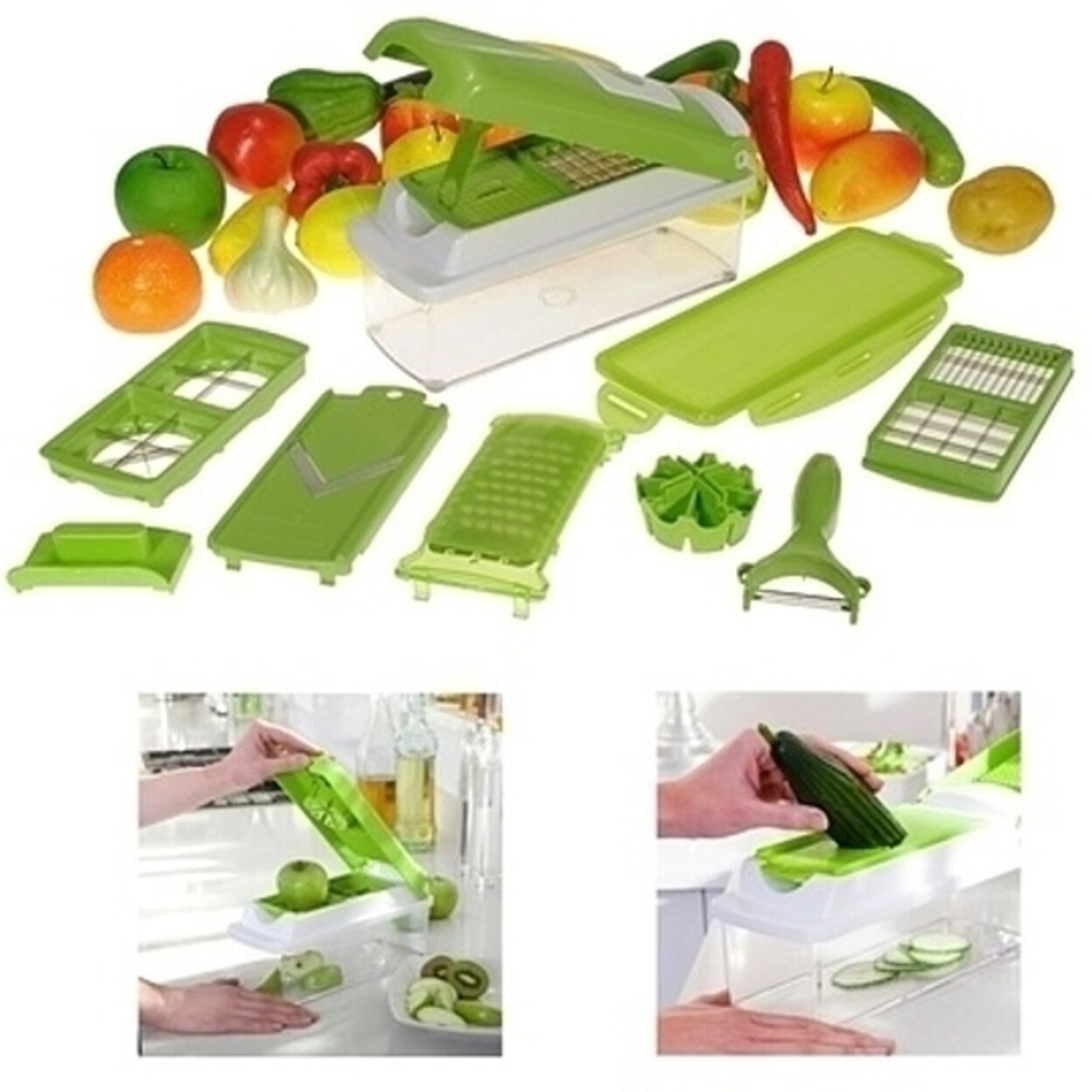Nicer Dicer Plus Multi-Chopper Set Vegetable-Fruit Cutter/Slicer/Peeler