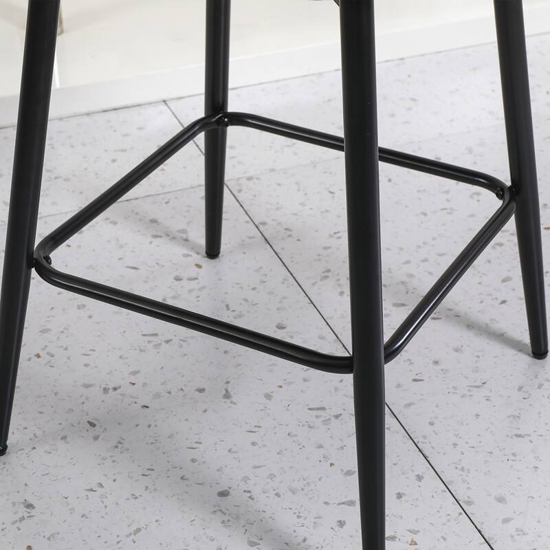 2PCS Swivel Linen Metal Legs Bar Stools