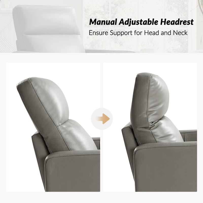 Josefa Modern Genuine Leather Swivel Rocker Recliner Set of 2 by Hulala Home