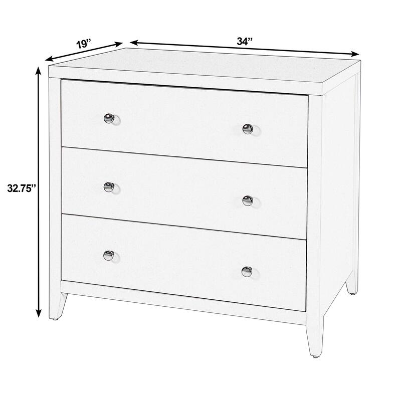 Dana 34 in. W Rectangular Wood 3 Drawer Chest