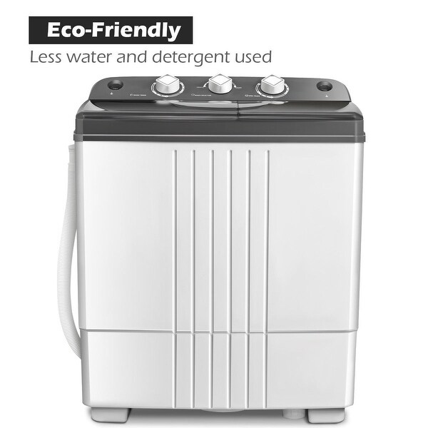 costway portable mini compact twin tub 17.6 lb washing machine washer spin dryer