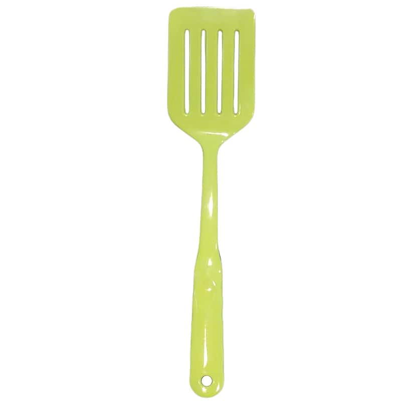 Handy Housewares 12.5" Long Handled Colorful Melamine Slotted Cooking Turner Spatula - Green - 3 Pack