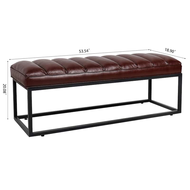 Tala Modern Upholstered Bench with Metal Base by GDFStudio