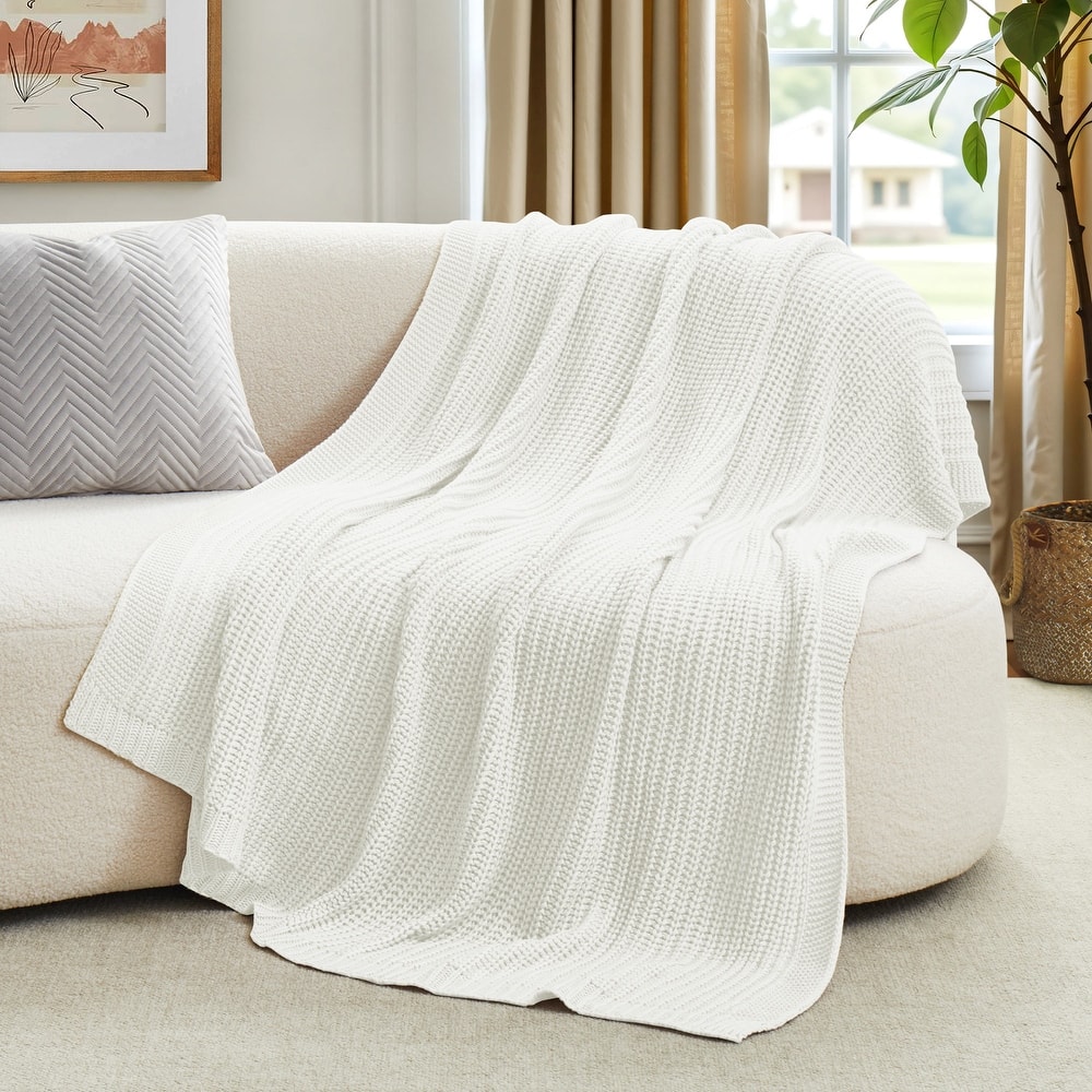 Lightweight Soft 50"x60" Chunky Knit Throw Blanket Couch Cover