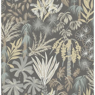 A-Street Prints Everglades Grey Botanical Wallpaper