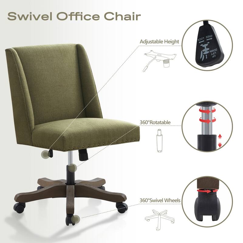 Huimo Home Office Desk Chair with Wheels, 360° Swivel