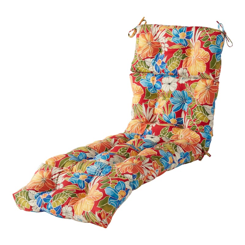 Greendale Home Fashions Aloha Floral Outdoor Chaise Lounge Cushion - Aloha Red Floral