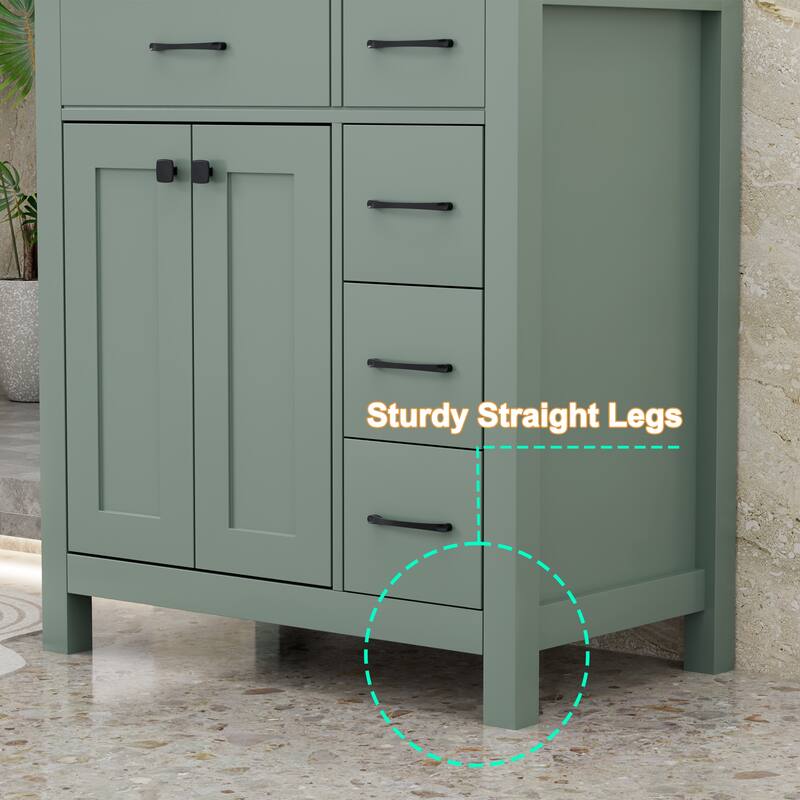 Modern Bathroom Vanity with Sink & Faucet Storage Cabinet Set