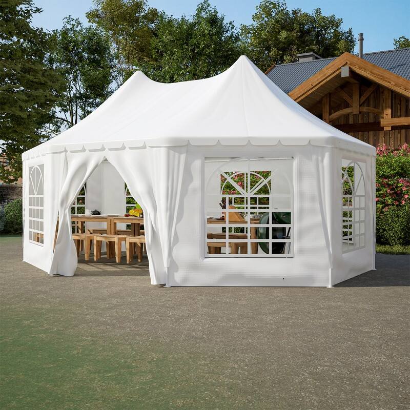 20x15ft Heavy Duty Party Tent for Weddings, Events and Outdoor Gatherings (White) - 238.92”(L) x 175.2”(W) x 141.73”(H)