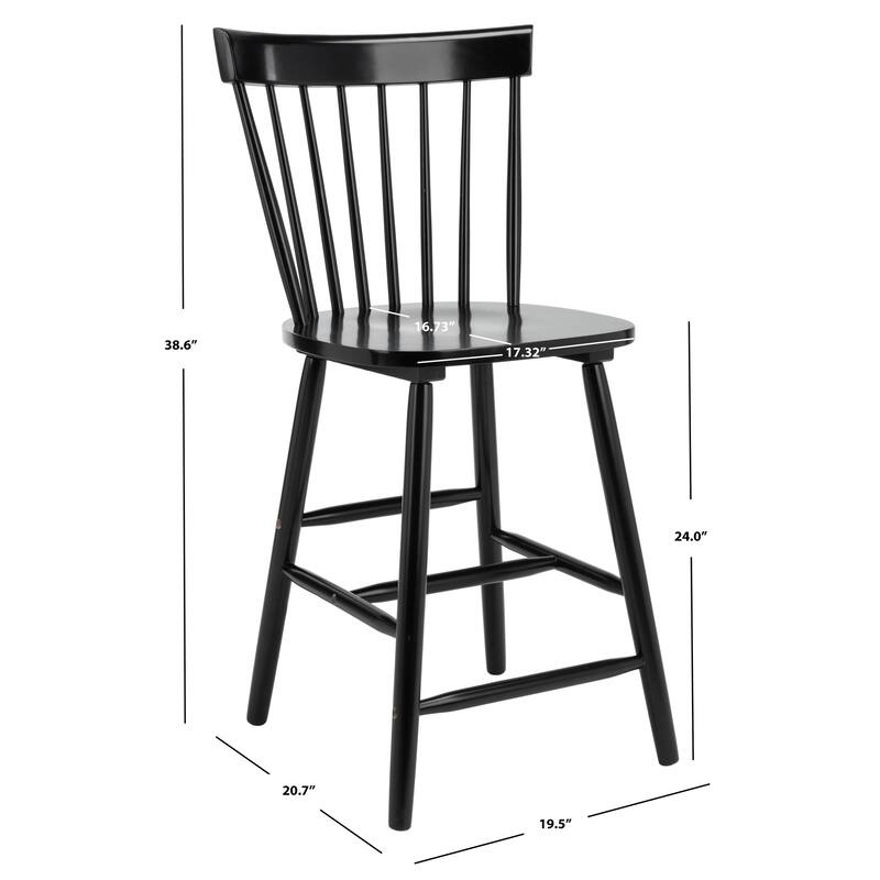 SAFAVIEH Biddie 24-inch Spindle Farmhouse Counter Stool (Set of 2) - 20" W x 21" D x 39" H - 20"W x 21"D x 39"H