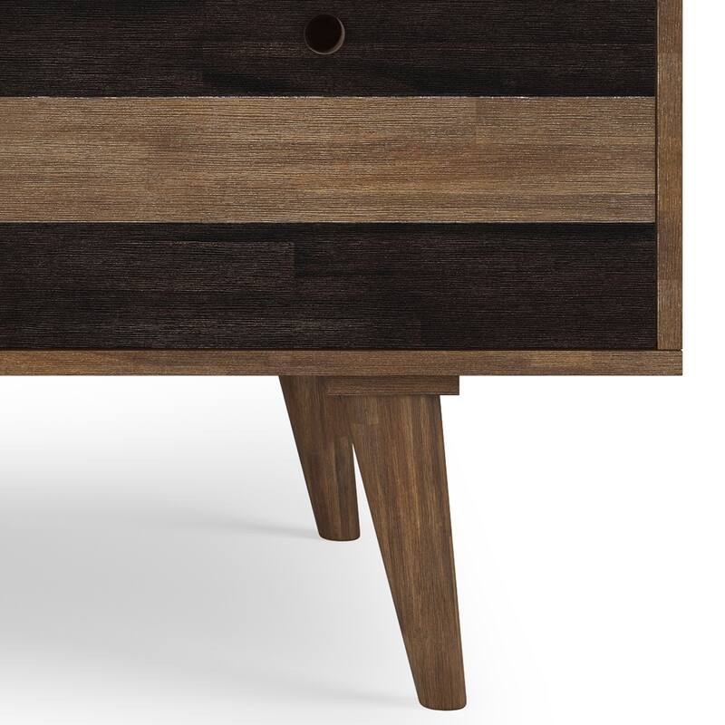 WYNDENHALL Wright SOLID WOOD Contemporary 60 inch Wide Desk with drawers in Rustic Natural Aged Brown
