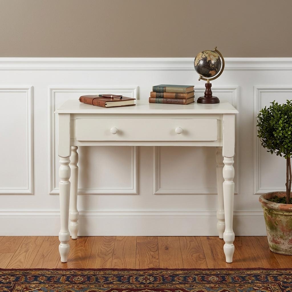 HomeRoots Black Solid Wood Writing Desk