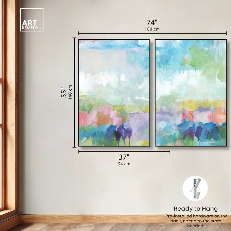 Harmonic Greens Canvas Set of 2 by Art Remedy