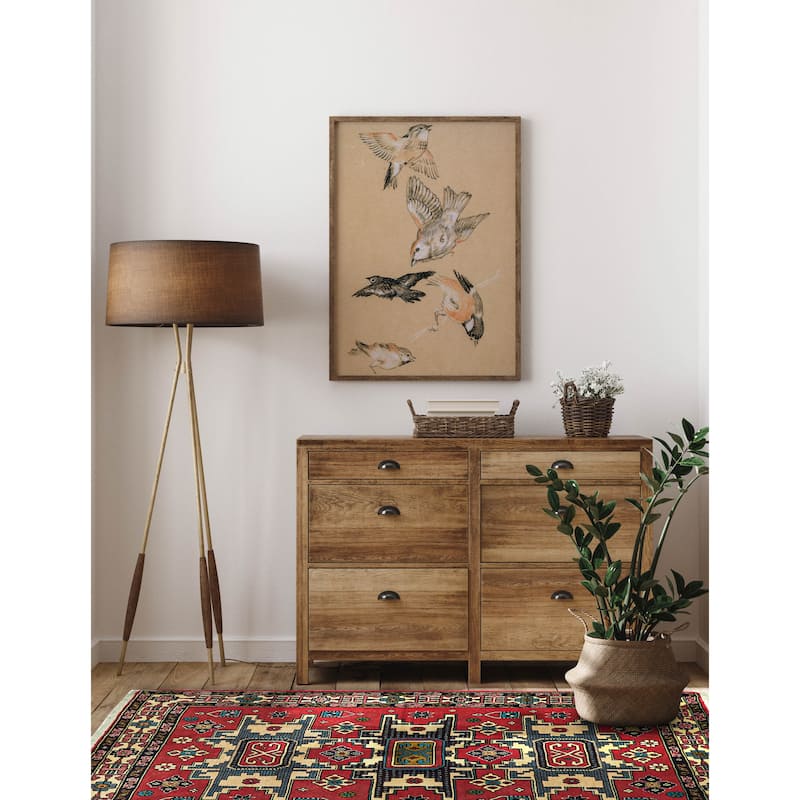 ECARPETGALLERY Hand-knotted Kayseri Vintage Red Wool Rug - 3'3 x 5'0