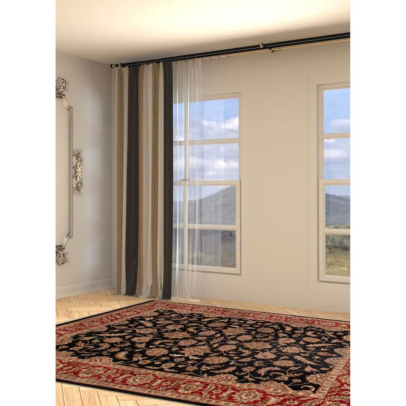 ECARPETGALLERY Hand-knotted Finest Agra Jaipur Black Wool Rug - 8'0 x 9'8