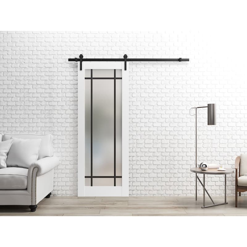 Sturdy Barn Door 36 x 80 Planum 2112 White Silk 6.6FT