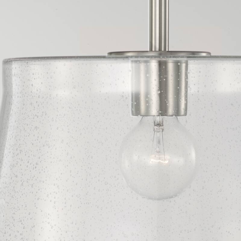 Baker 1-light Pendant/ Semi-Flush Mount w/ Clear Seeded Glass