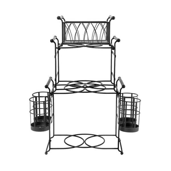 Sorbus 3 Tier Utensil Caddy - Multi-Purpose Steel Mesh Caddy - Black