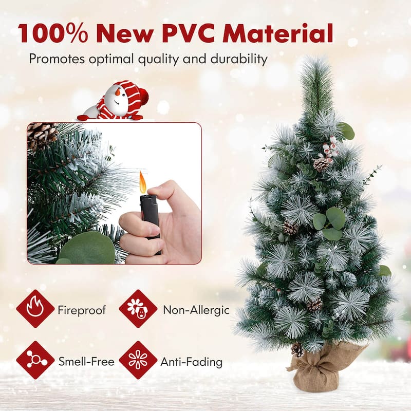 Costway 1/2 PCS 3 FT Artificial Christmas Tree with 98 Branch Tips - 2 PCS